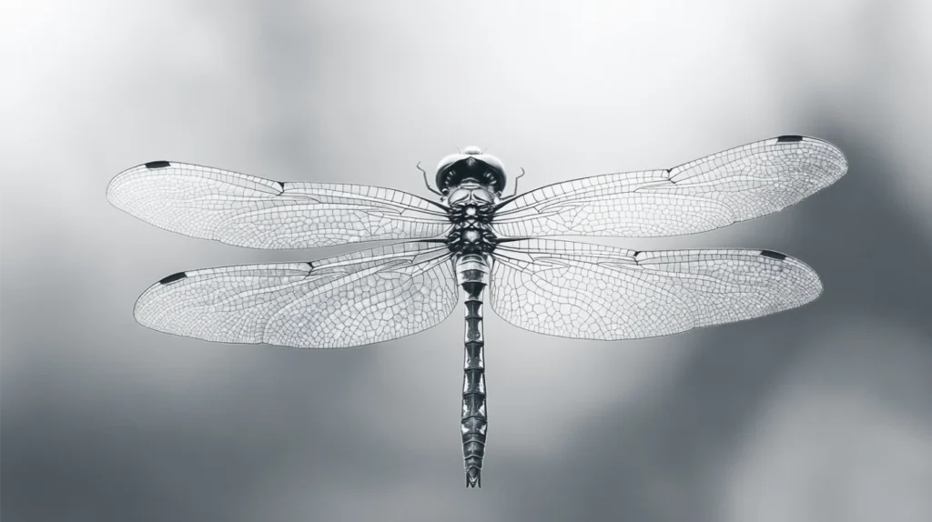 Black and White Dragonfly as a Symbol of Balance